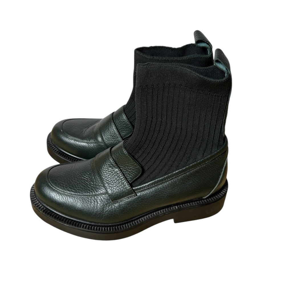 GIOVANNI FABIANI Women's Green Sock Ankle Boots , ITALY, Size‎  37 1/2 EUC
